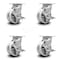 Service Caster 5 Inch V Groove Semi Steel Swivel Caster Set with Roller Bearings and Brakes SCC SCC-30CS520-VGR-TLB-4 - alternate 1
